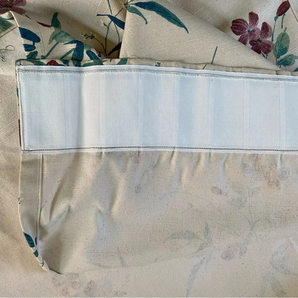 Vintage Floral Drapery Curtain Fabric Panel Screen Print 75”x 79.5”